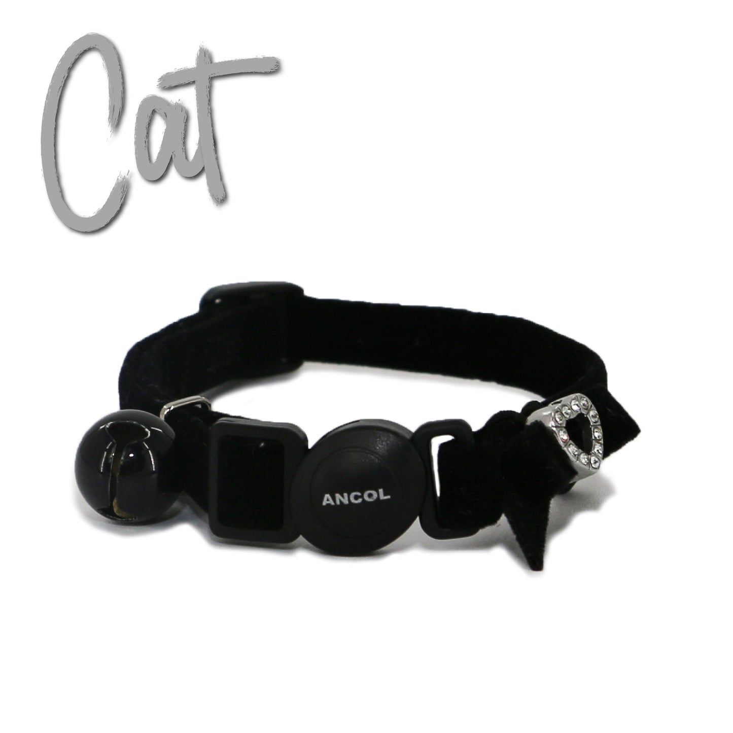 Ancol Velvet Cat Collar - Gem Heart-Pettitt and Boo