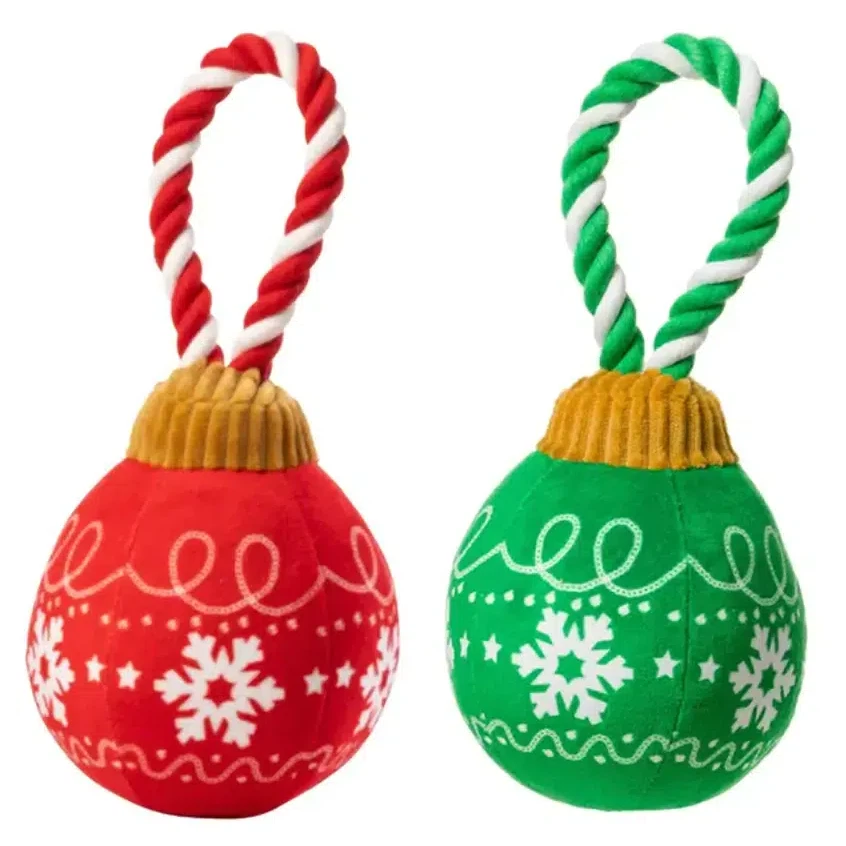 Christmas Bauble Rope Dog Toy - Asst-Pettitt and Boo