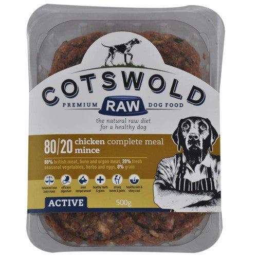 Cotswold Active 80/20 Raw Dog Food 500g-Pettitt and Boo