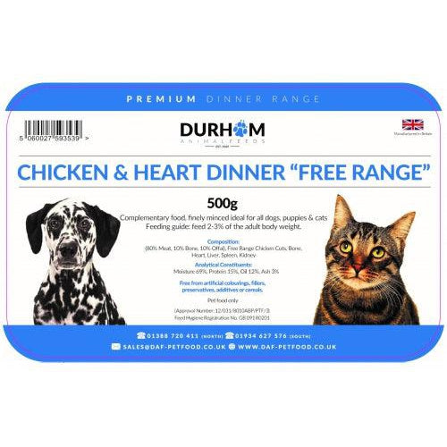 DAF Chicken & Heart Dinners 500g-Pettitt and Boo