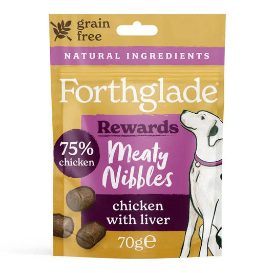 Forthglade Chicken With Liver Meaty Nibbles 70g-Pettitt and Boo