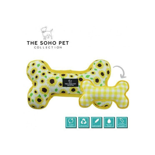 Soho Bone Toy Sunflower/Yellow Check-Pettitt and Boo